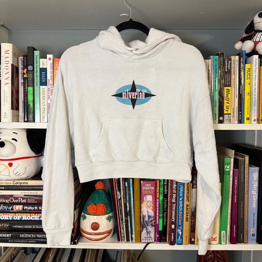 Levis SilverTab Graphic Cropped Hoodie White Size L